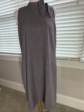Ann Taylor Factory Purple Houndstooth Midi Shift Skirt